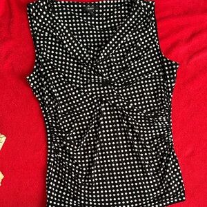 Alfani Black and White Dotted Blouse